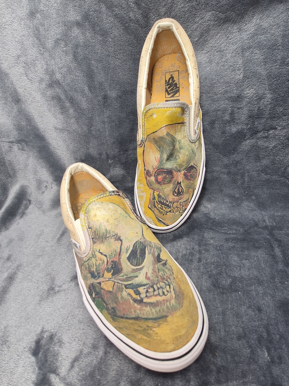 Vans Van Gogh Museum Skull Classic Slip-On Shoes Mens Size 9.0 Womens 10.5